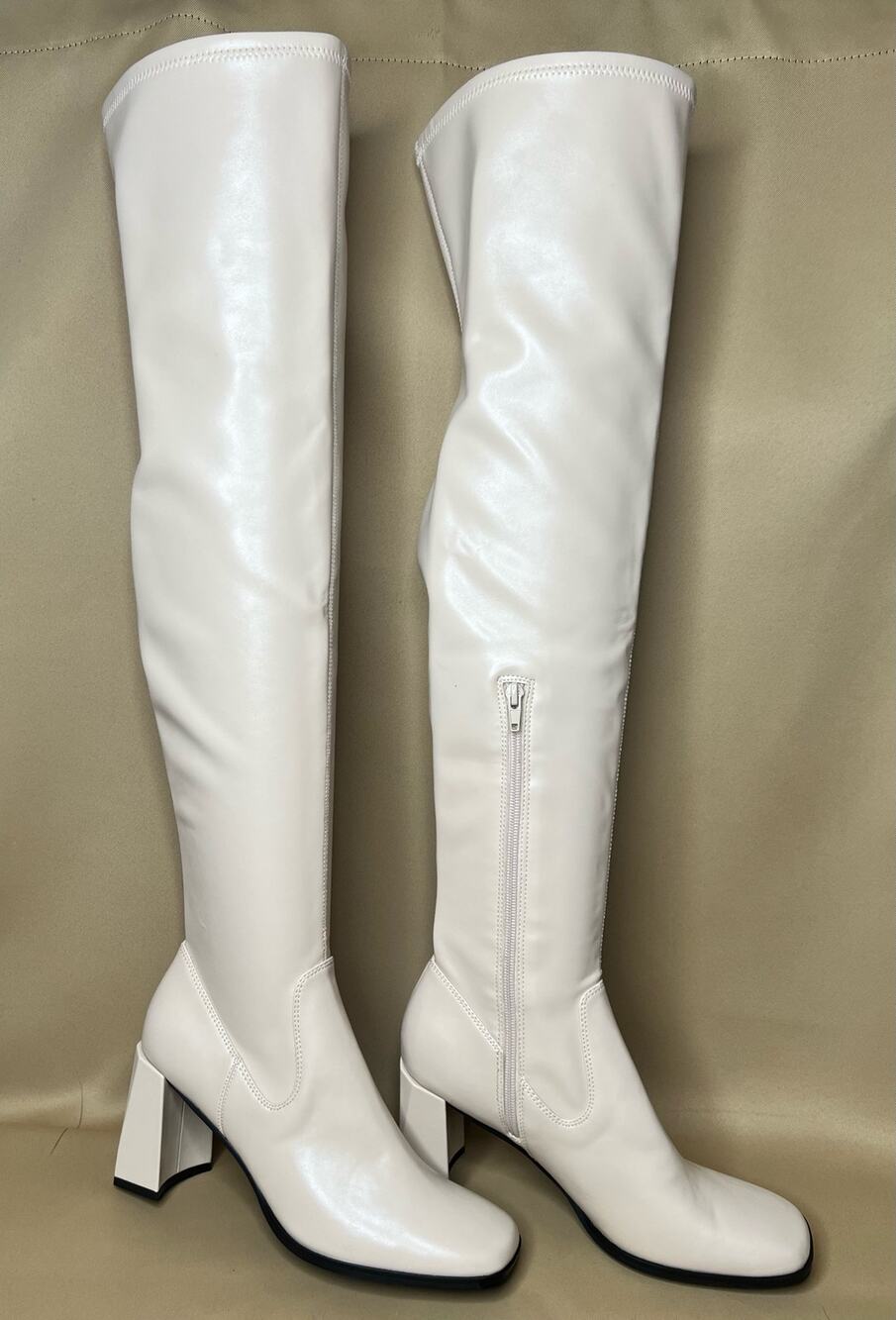 Open Edit Cream Vanilla Briar Over The Knee Boots 8.5 M New